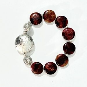 Handmade Brecciated Sesame Jasper Bracelet